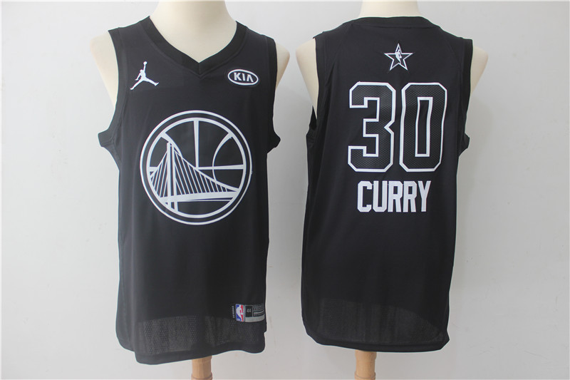 Men Golden State Warriors #30 Curry Black 2108 All Stars NBA Jerseys->->NBA Jersey